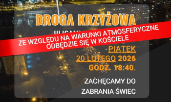Droga krzyżowa odbędzie się w kościele